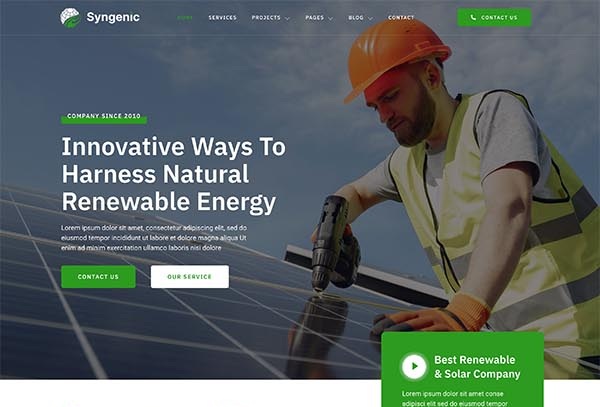Syngenic - Solar & Renewable Energy Elementor Template Kit