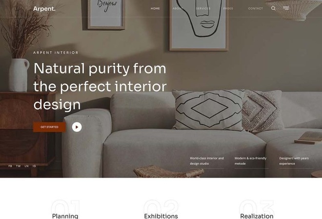 Arpent - Interior Design and Architecture Elementor Template Kit