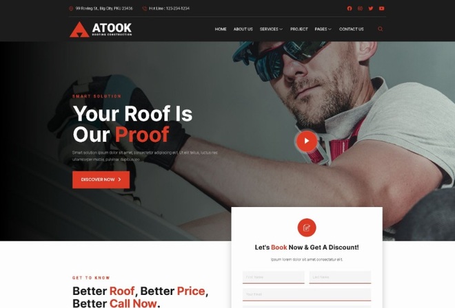 Atook - Roofing Services Elementor Template Kit