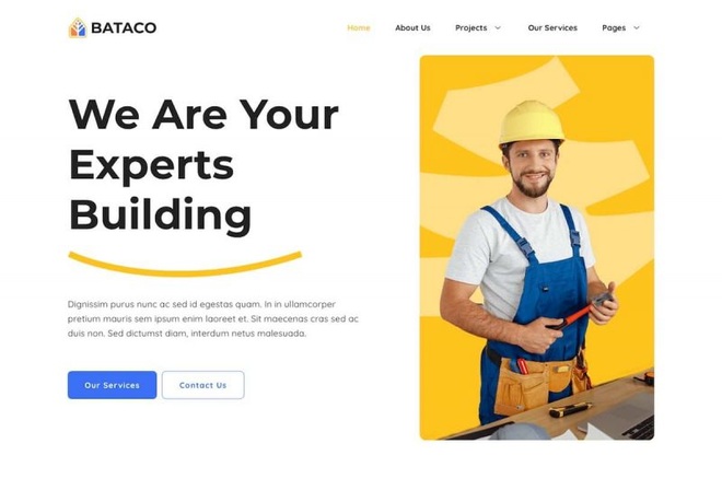Bataco - Home Renovation and Construction Elementor Template Kit