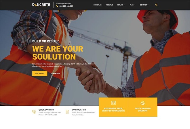 Concrete - Construction Elementor Template Kit