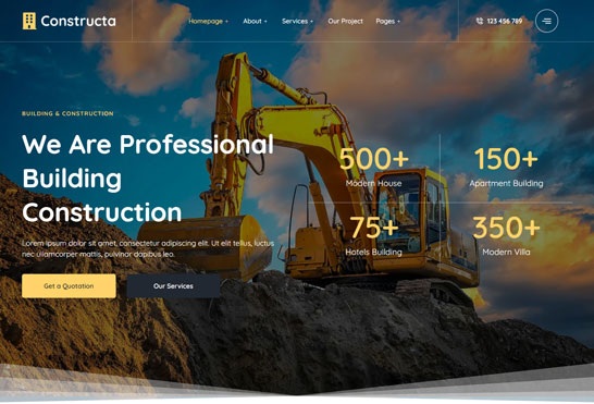 Constructa - Building & Construction Elementor Template Kit