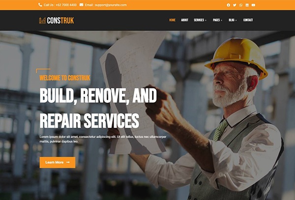 Construk - Construction Elementor Template Kit