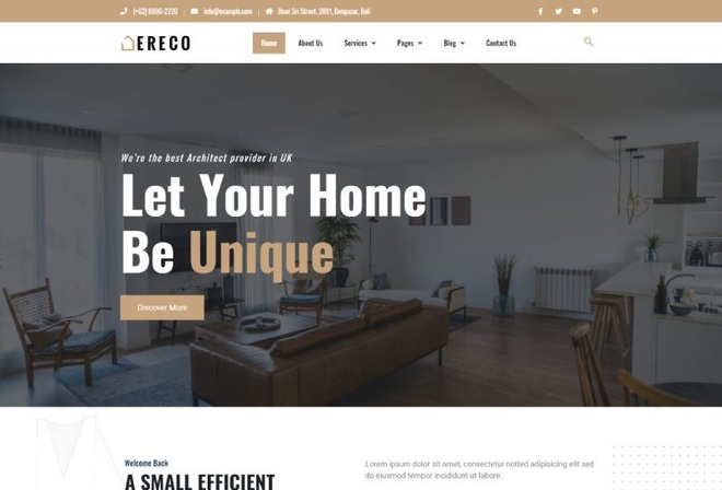 Ereco - Architecture & Interior Design Elementor Template Kit