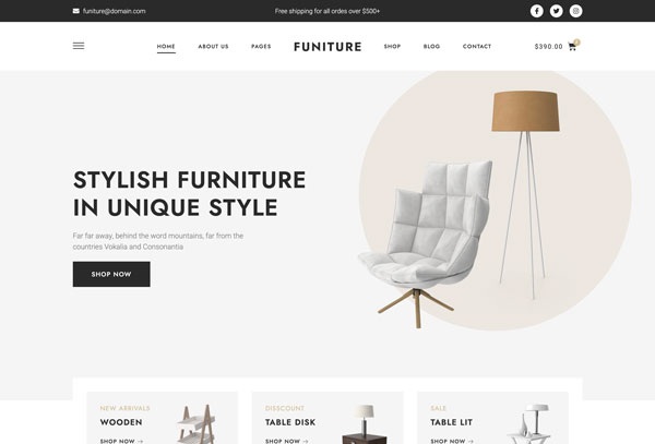 Funiture - Furniture Shop WooCommerce Elementor Template Kit