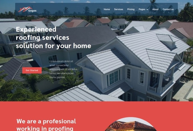 Gogos - Roofing Contractor Elementor Template Kit