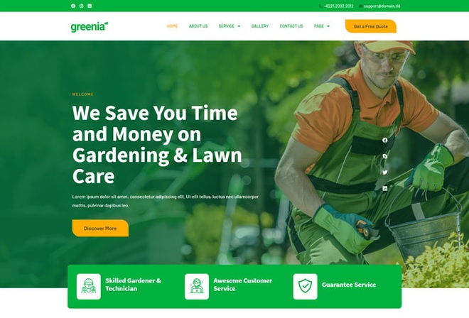 Greenia - Template Kit for Gardening and Lawn Care