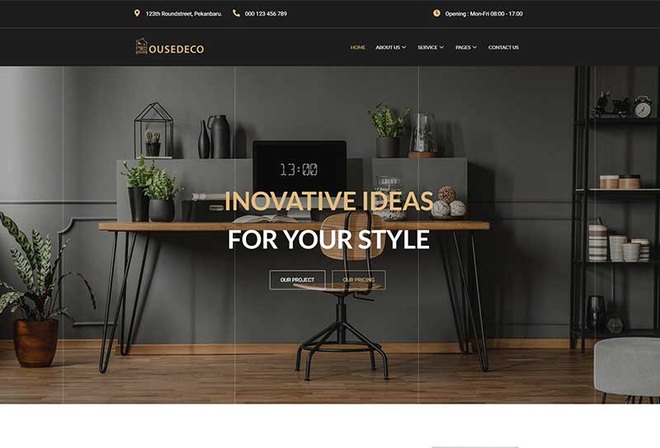 Housedeco - Interior Design Elementor Template Kit