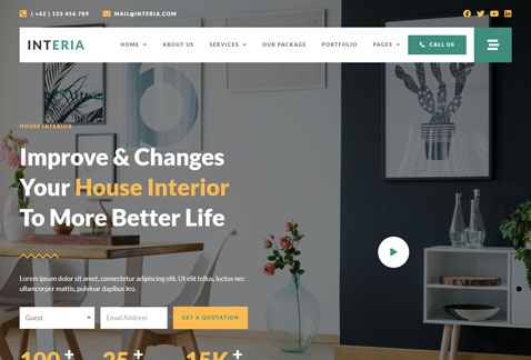 Interia - House Interior Design Services Elementor Template Kit
