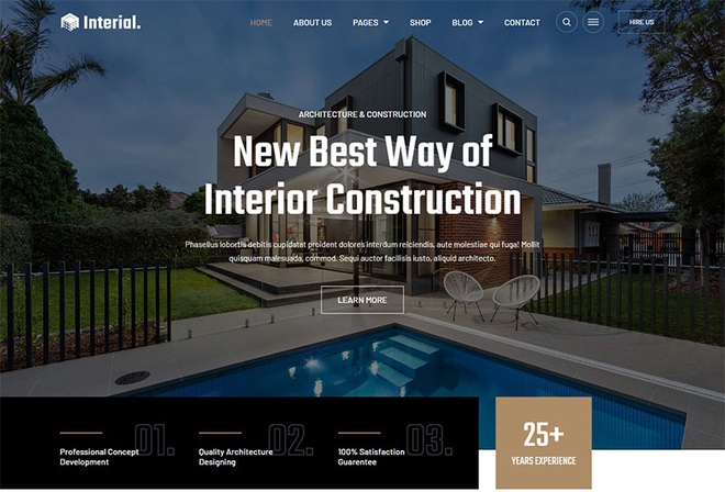 Interial - Interior & Architecture Elementor Template Kit