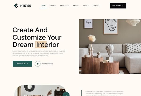 Interse – Interior Design & Architecture Elementor Template Kit