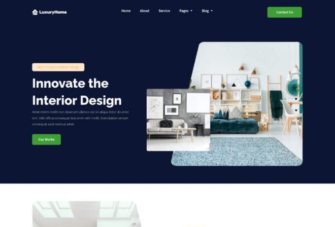 LuxuryHome - Interior Design & Furniture Elementor Template Kit