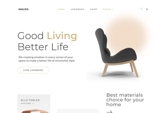 Maleo - Minimal Home Decor & Furniture Template Kit