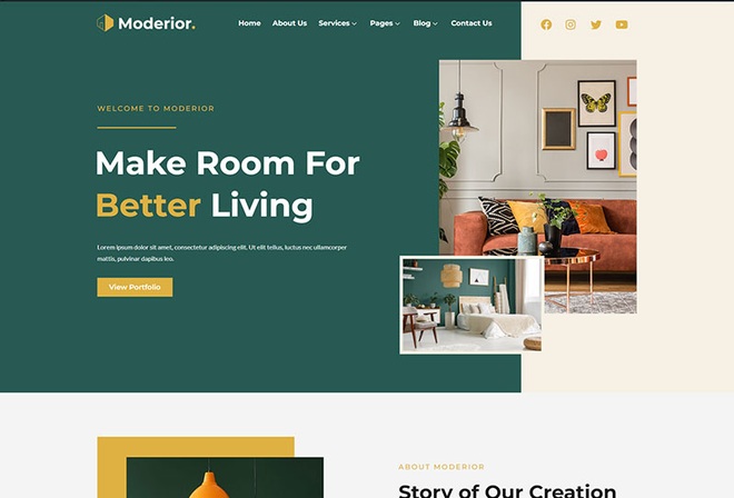 Moderior - Interior Design Elementor Template Kit