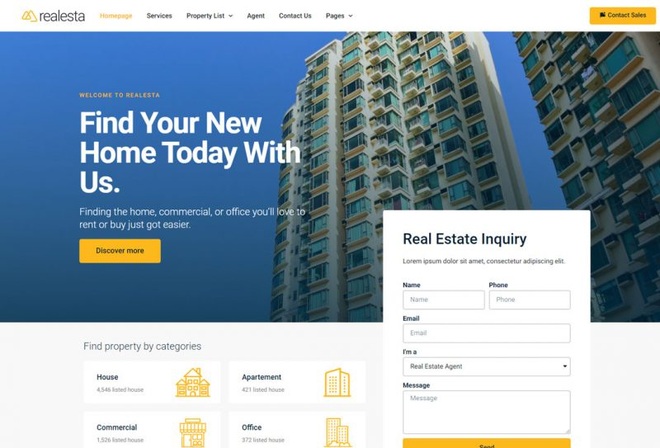 Realesta - template kit for real estate and properties listing