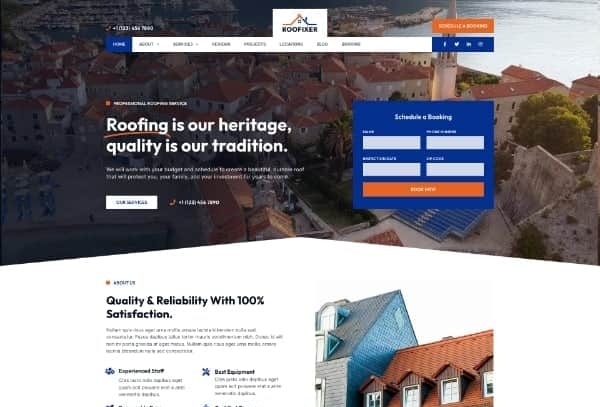 Roofixer - Roofing Services Elementor Pro Template Kit