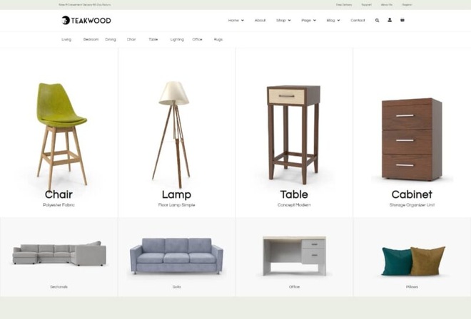 Teakwood - Furniture Shop Elementor Template Kit