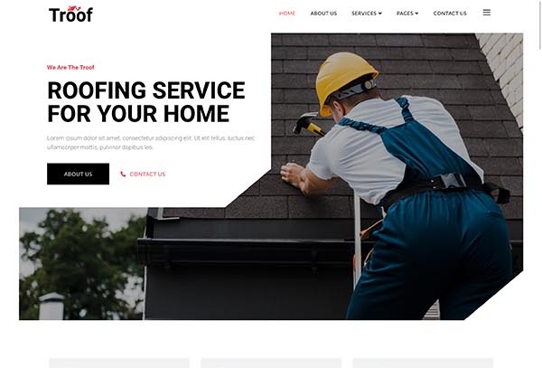 Troof – Roofing Service Elementor Template Kit