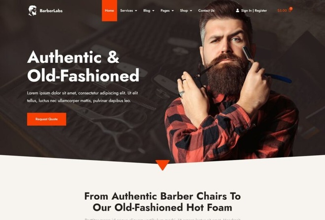 BarberLabs- Barber Shop Elementor Template Kit