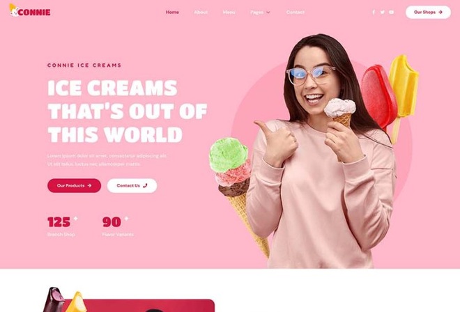 Connie - Ice Cream Shop Elementor Template Kit
