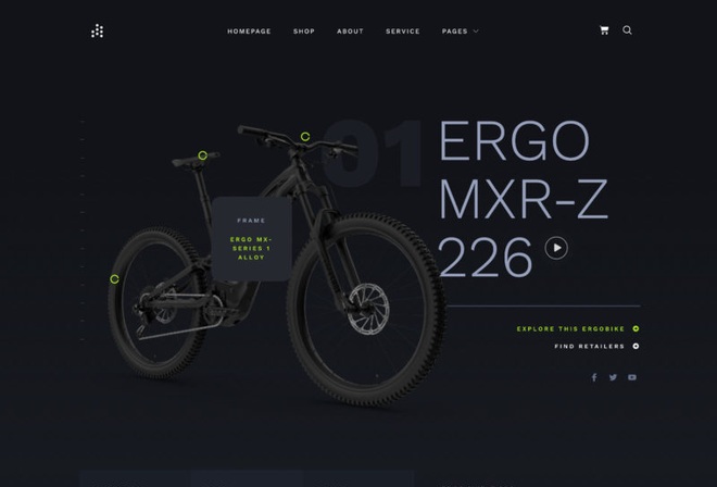 ERGO - Versatile Bike Shop News and eCommerce Template Kit