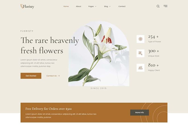 Floristy - Florist and Flowers Boutique Elementor Template Kit