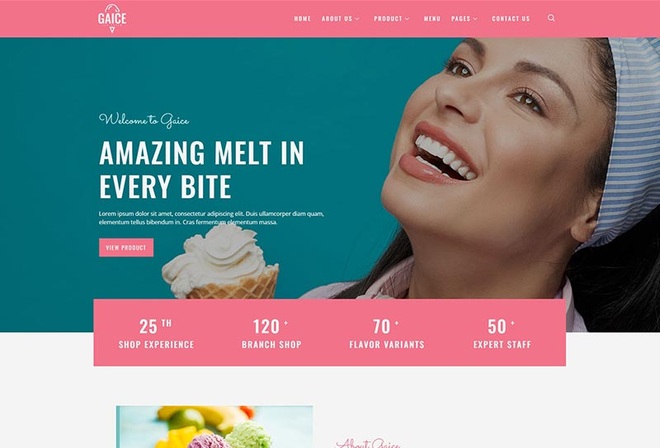 Gaice - Ice Cream Shop Elementor Template Kit