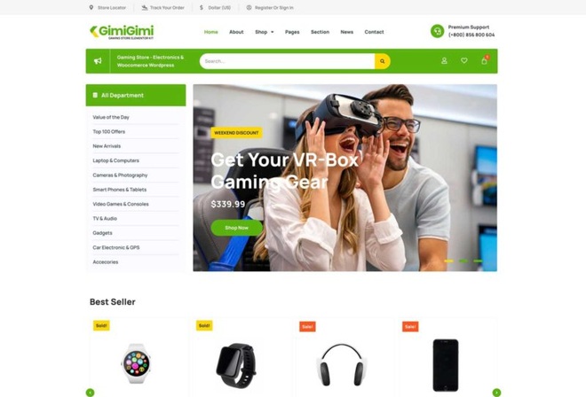 Gimigimi - Gaming Woocommerce Elementor Kit