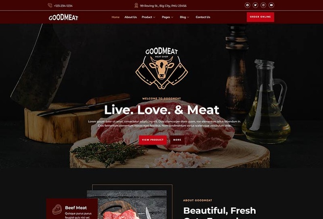 Goodmeat - Meat Shop & Butcher Elementor Template Kit