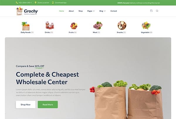 Grochy – Organic Food & Grocery Store Elementor Template Kit