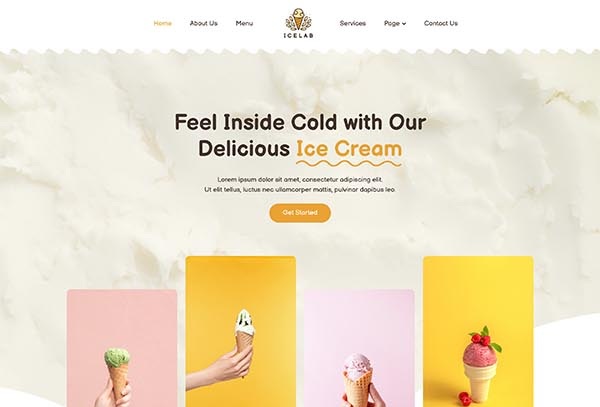 Icelab – Ice Cream & Frozen Yogurt Shop Elementor Template Kit