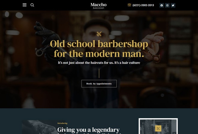 Maccho - Template Kit for Barbershop