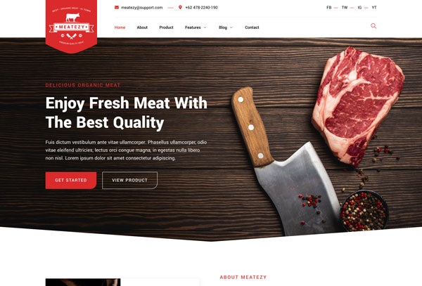 Meatezy – Meat Shop & Butcher Elementor Template Kit