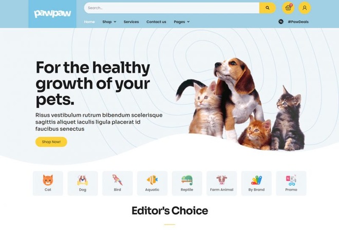 PawPaw - Templatekit for Pet Shop & Services