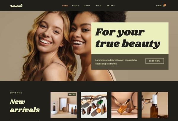 Raed - Organic Cosmetics & Natural Beauty Shop Elementor Template Kit