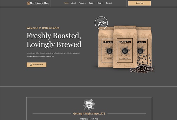 Raffein - Coffee Shop Brand Elementor Template Kit