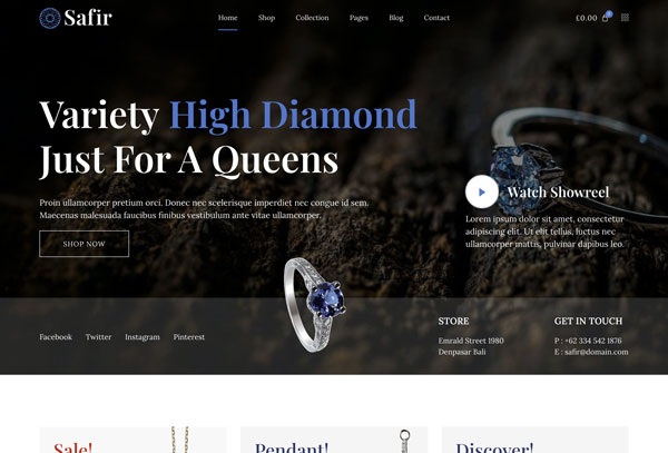 Safir – Jewelry Store WooCommerce Elementor Template Kit