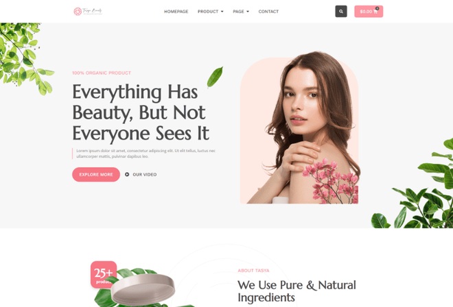 Tasya - Skin Care WooCommerce Elementor Template Kit