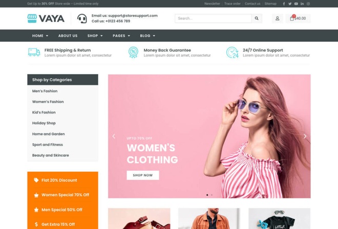 Vaya - E-commerce Elementor Template Kit
