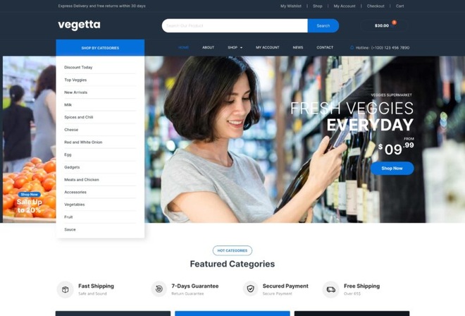 Vegetta - Woocommerce Envato Template Kit
