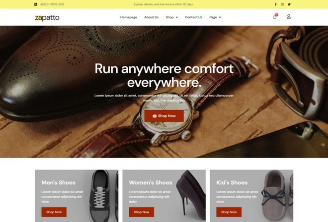 Zapatto - Template kit for Shoes Store