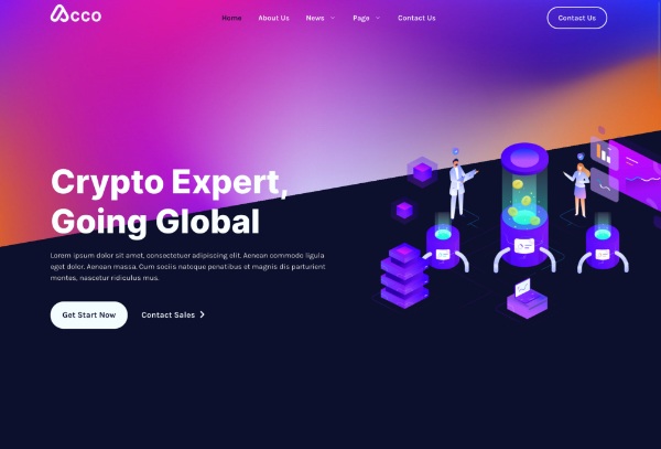 Acco – Blockchain, Cryptocurrency & Bitcoin Elementor Template Kit