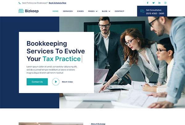 Bizkeep - Bookkeeping & Accounting Service Elementor Template Kit