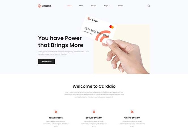 Carddio - Card Payment & Online Banking Elementor Template Kit