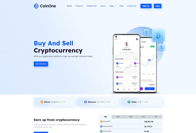 CoinOne - Cryptocurrency Template Kit