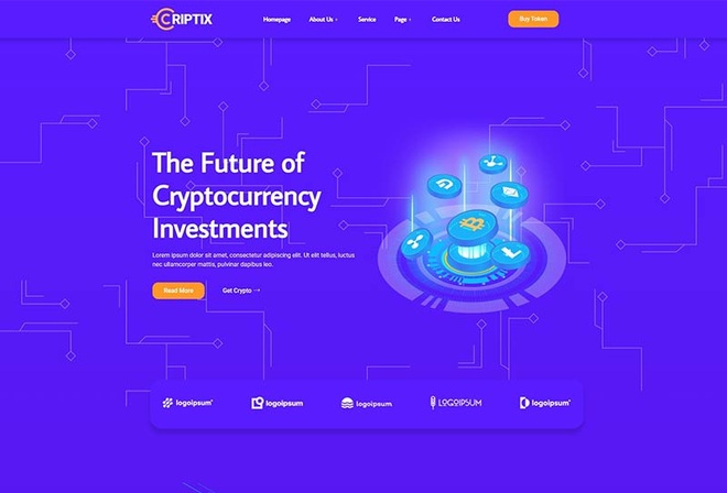 Criptix - Cryptocurrency Blockchain & Bitcoin Elementor Template Kit