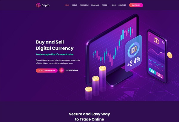 Cripto - Cryptocurrency & Bitcoin Elementor Template Kit