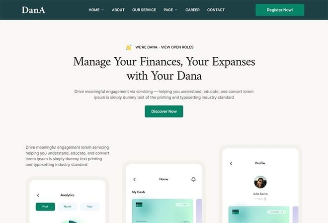 Dana - Banking and Finance Consulting Elementor Kit