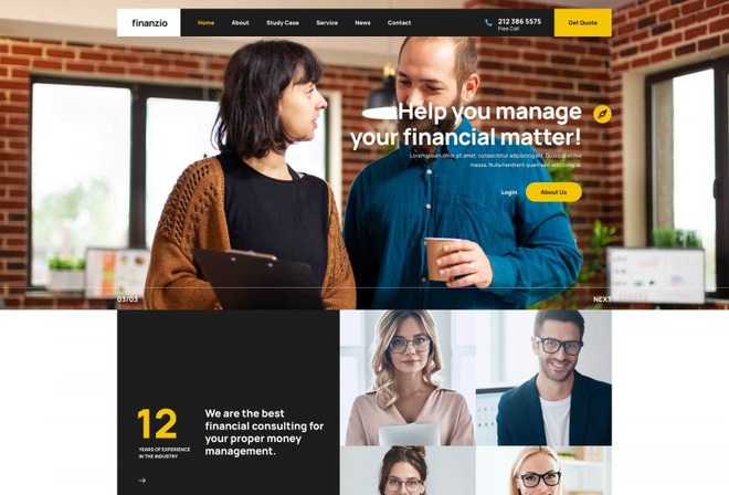 Finanzio - Financial Advisor and Business Elementor Kit