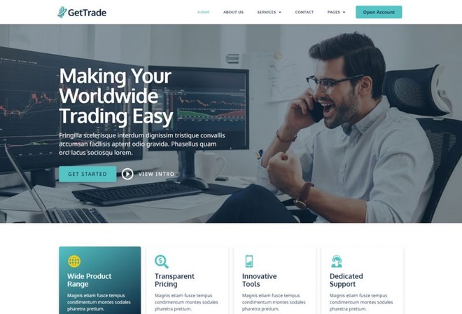 GetTrade - Template Kit for Trading & Investment Company